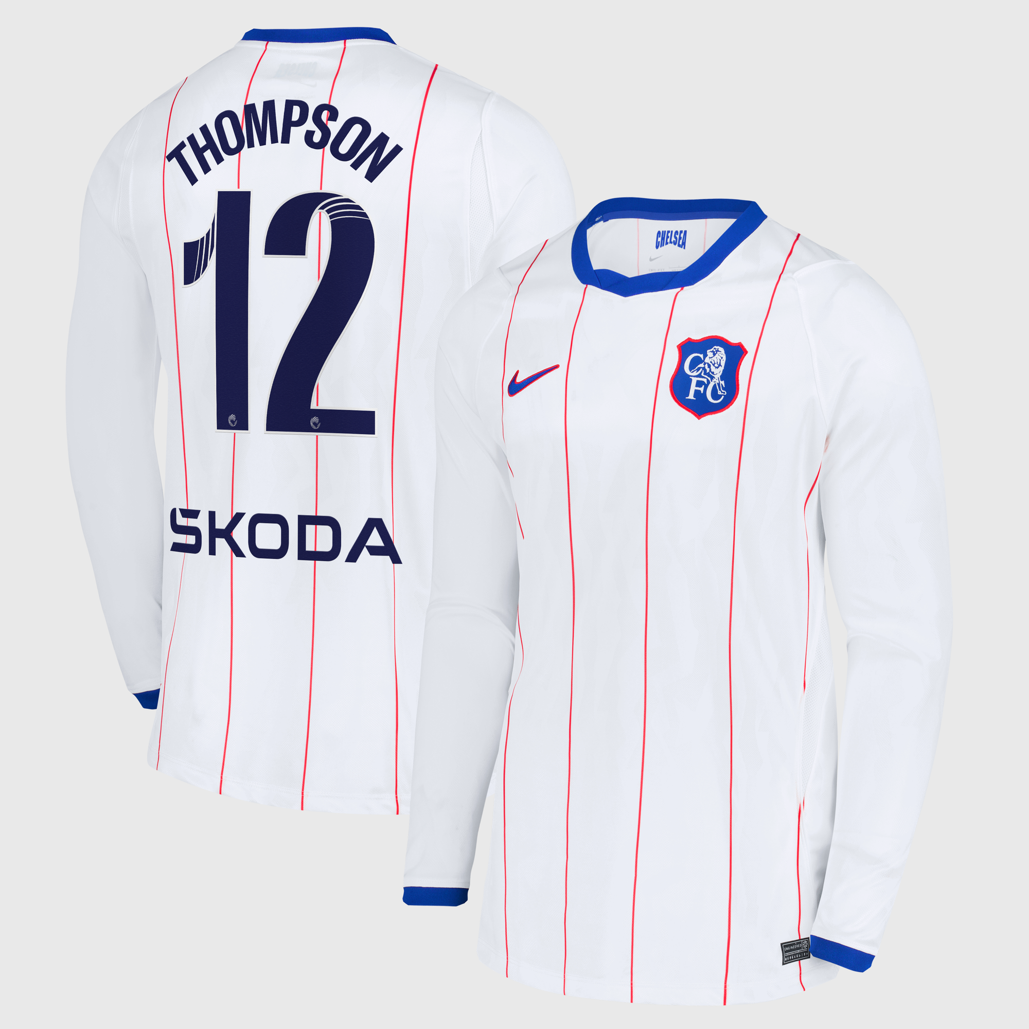 Chelsea WSL Nike Third Stadium Long Sleeve Shirt 2026-27 with Thompson 12 printing