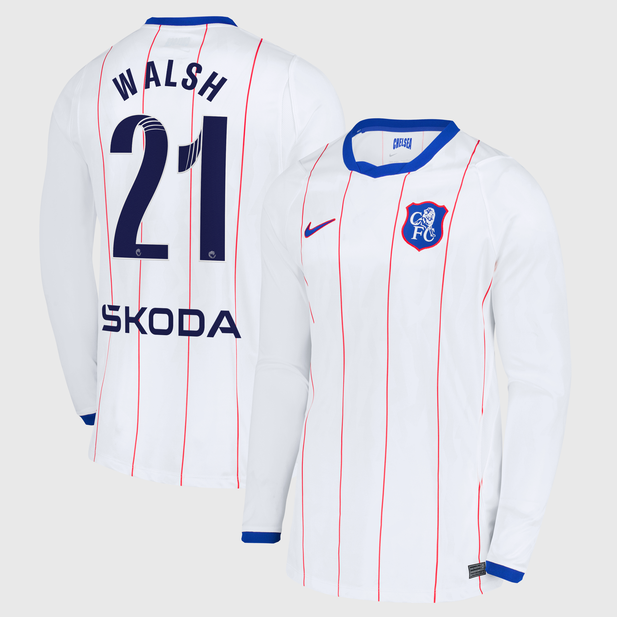 Chelsea WSL Nike Third Stadium Long Sleeve Shirt 2026-27 with Walsh 21 printing