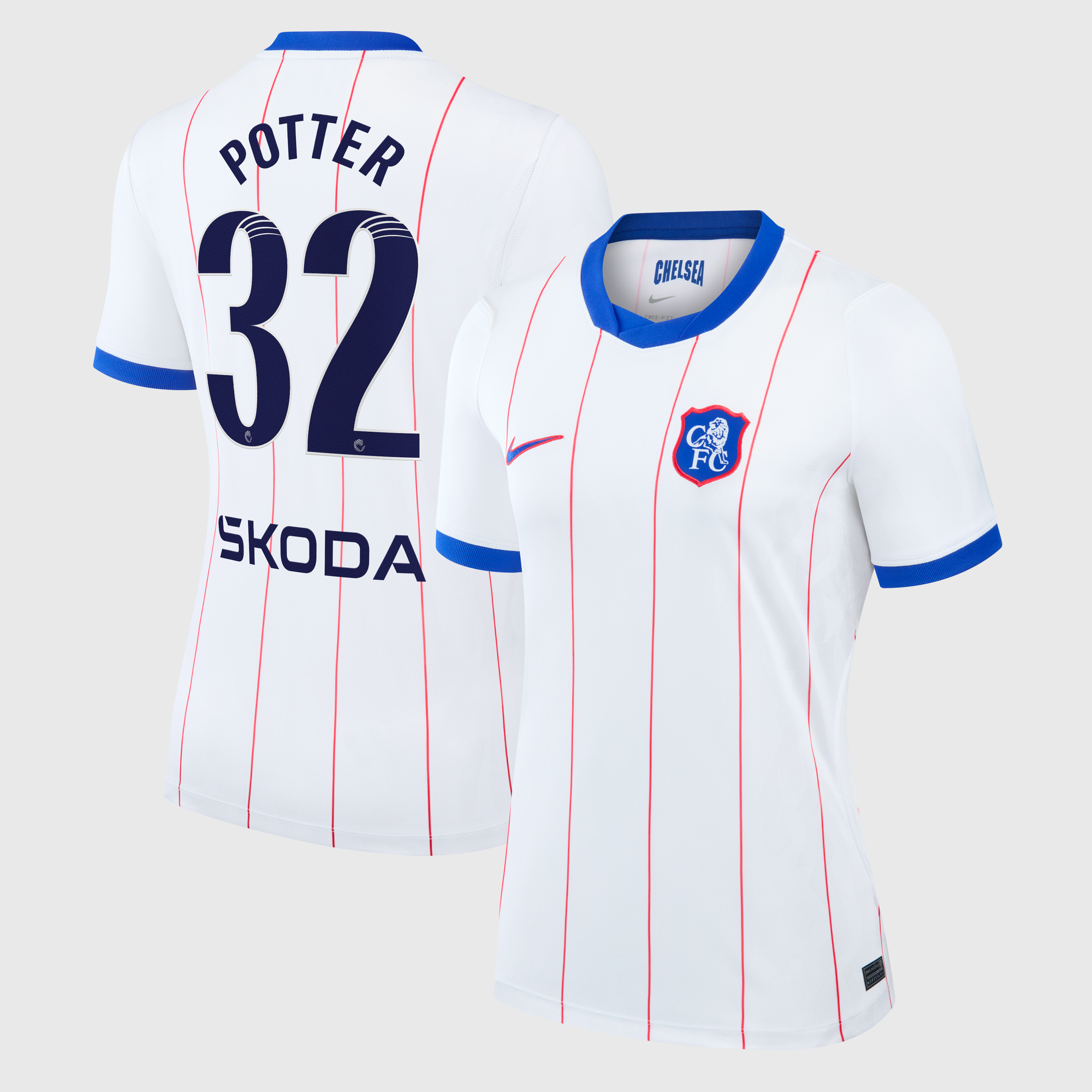 Camiseta Nike Stadium de la 3ª equipación del Chelsea WSL 2026/27 - Mujer con dorsal Potter 32