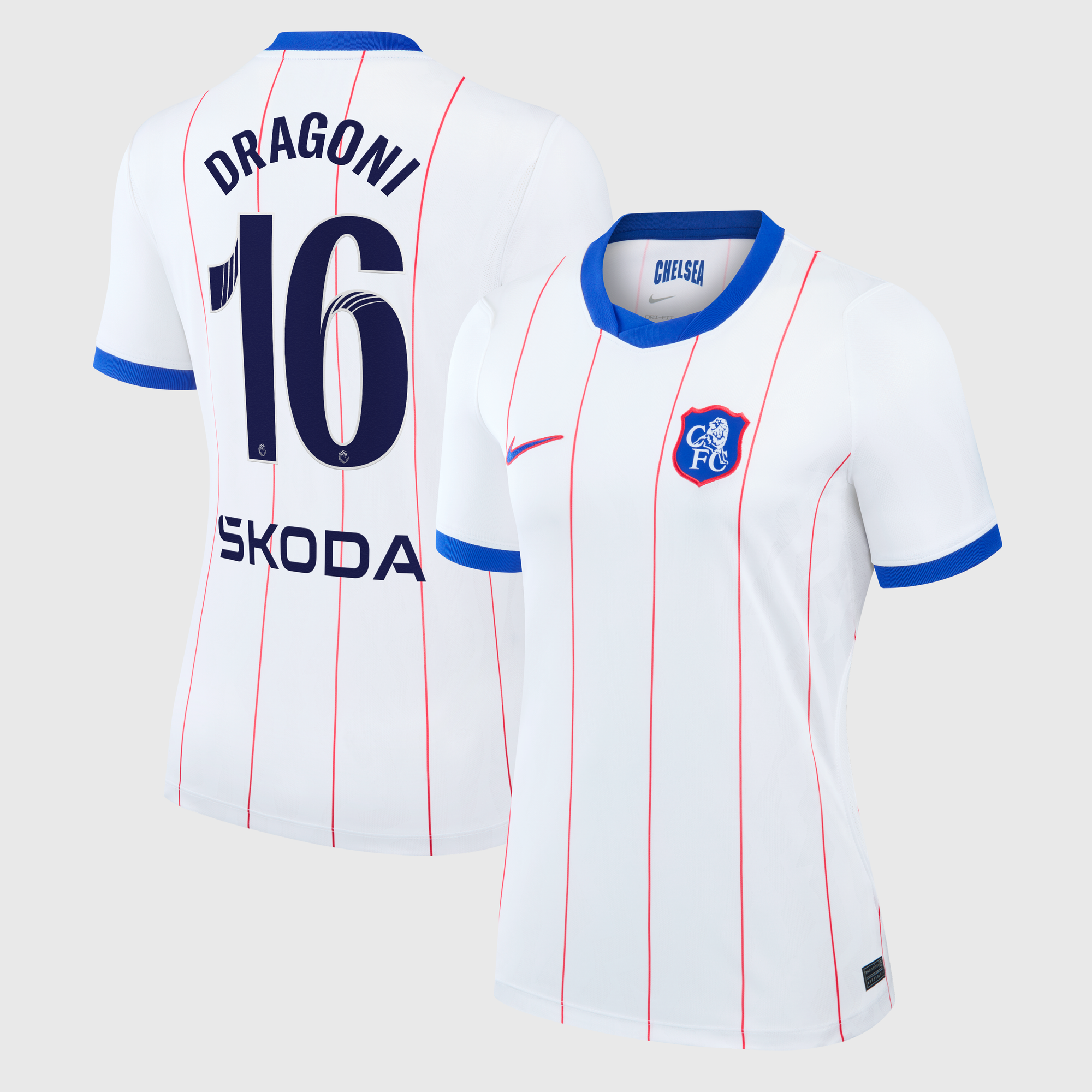 Camiseta Nike Stadium de la 3ª equipación del Chelsea WSL 2026/27 - Mujer con dorsal Dragoni 16