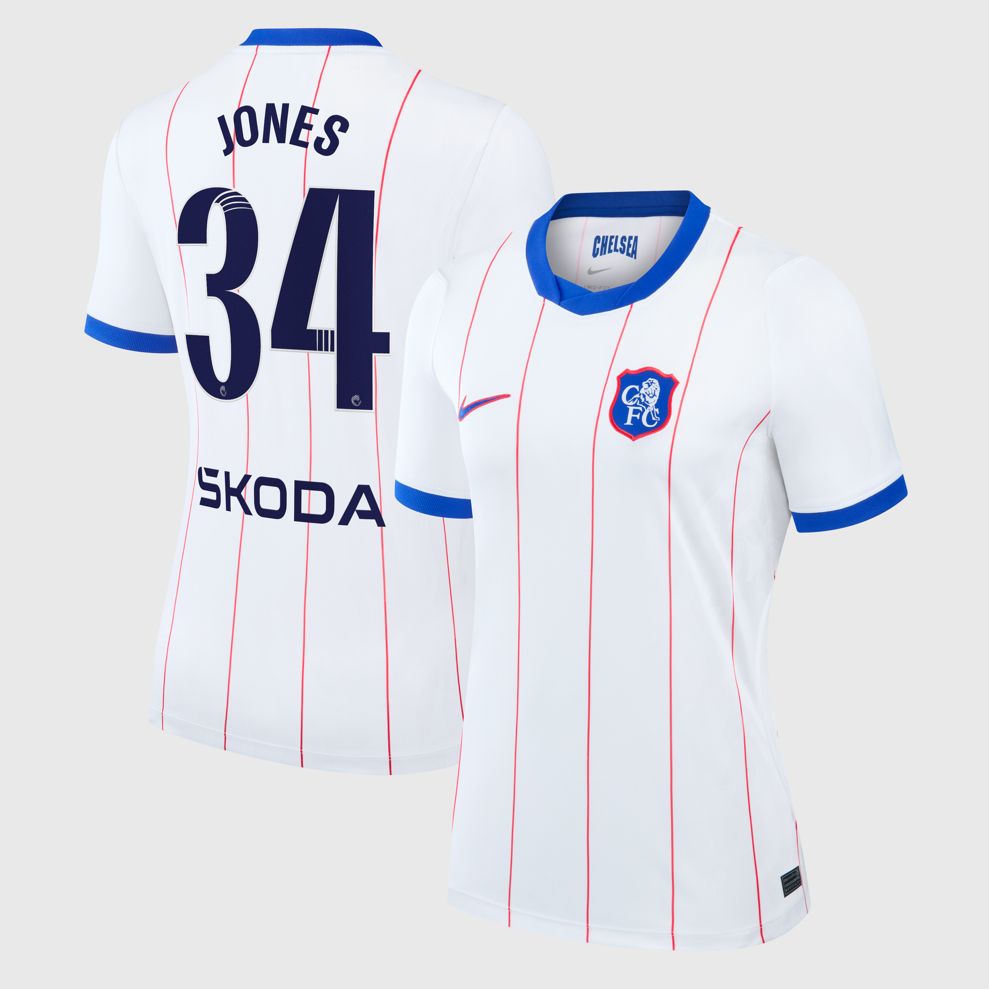 Camiseta Nike Stadium de la 3ª equipación del Chelsea WSL 2026/27 - Mujer con dorsal Jones 34