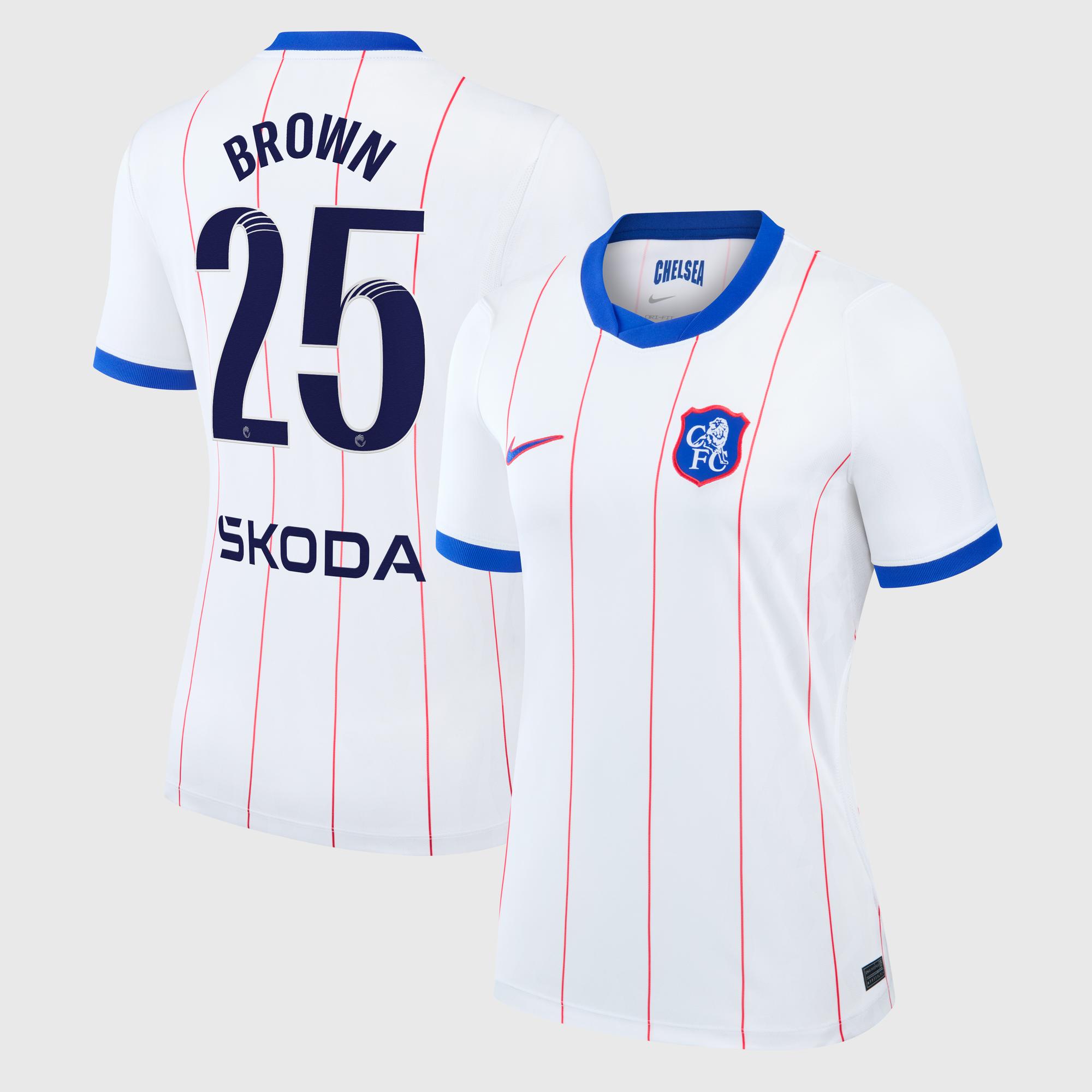 Camiseta Nike Stadium de la 3ª equipación del Chelsea WSL 2026/27 - Mujer con dorsal Brown 25