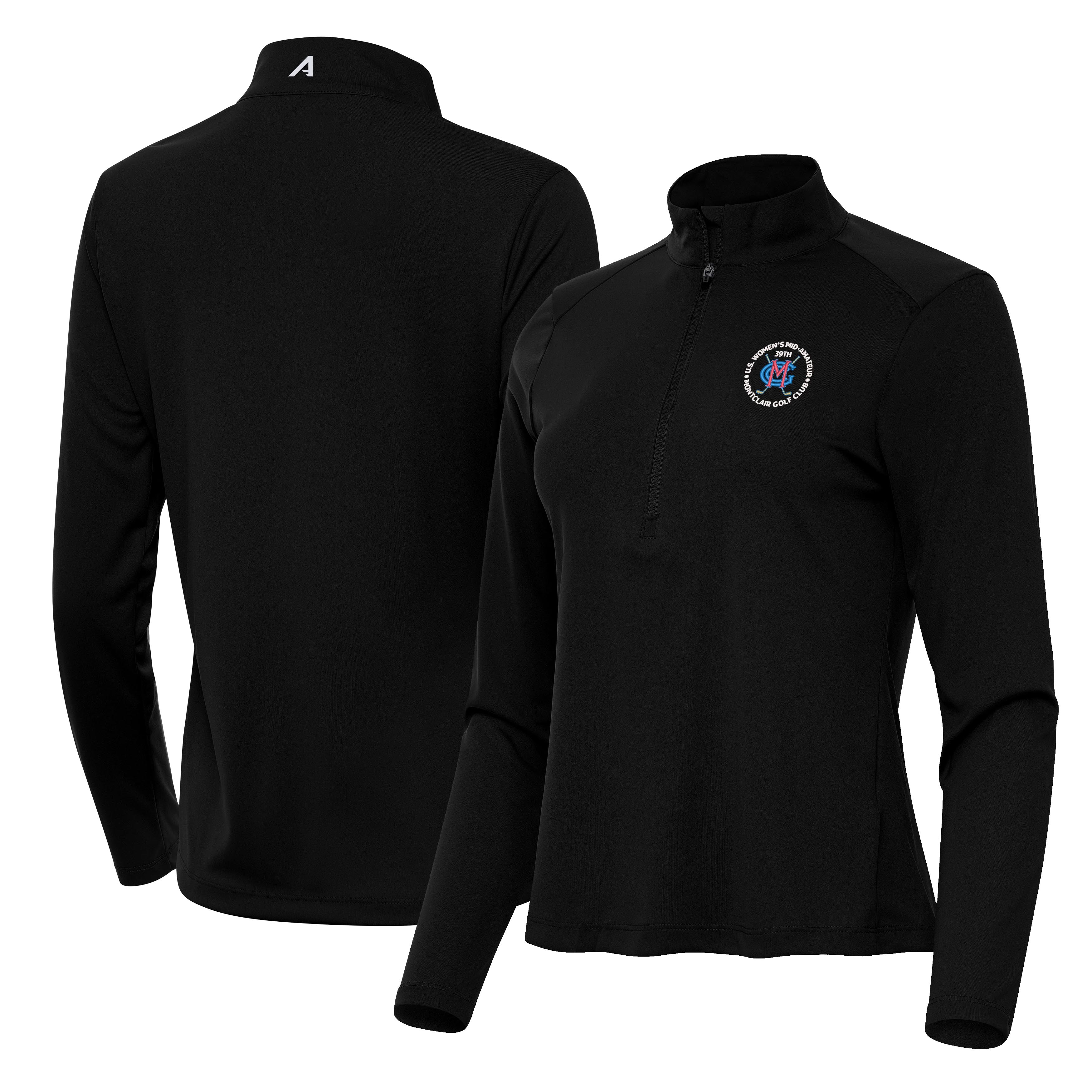Women’s 2026 U.S. Women’s Mid-Amateur Antigua Black Tribute Half-Zip Pullover Top Women’s 2026 U.S. Women’s Mid-Amateur Antigua Black Tribute Half-Zip Pullover Top