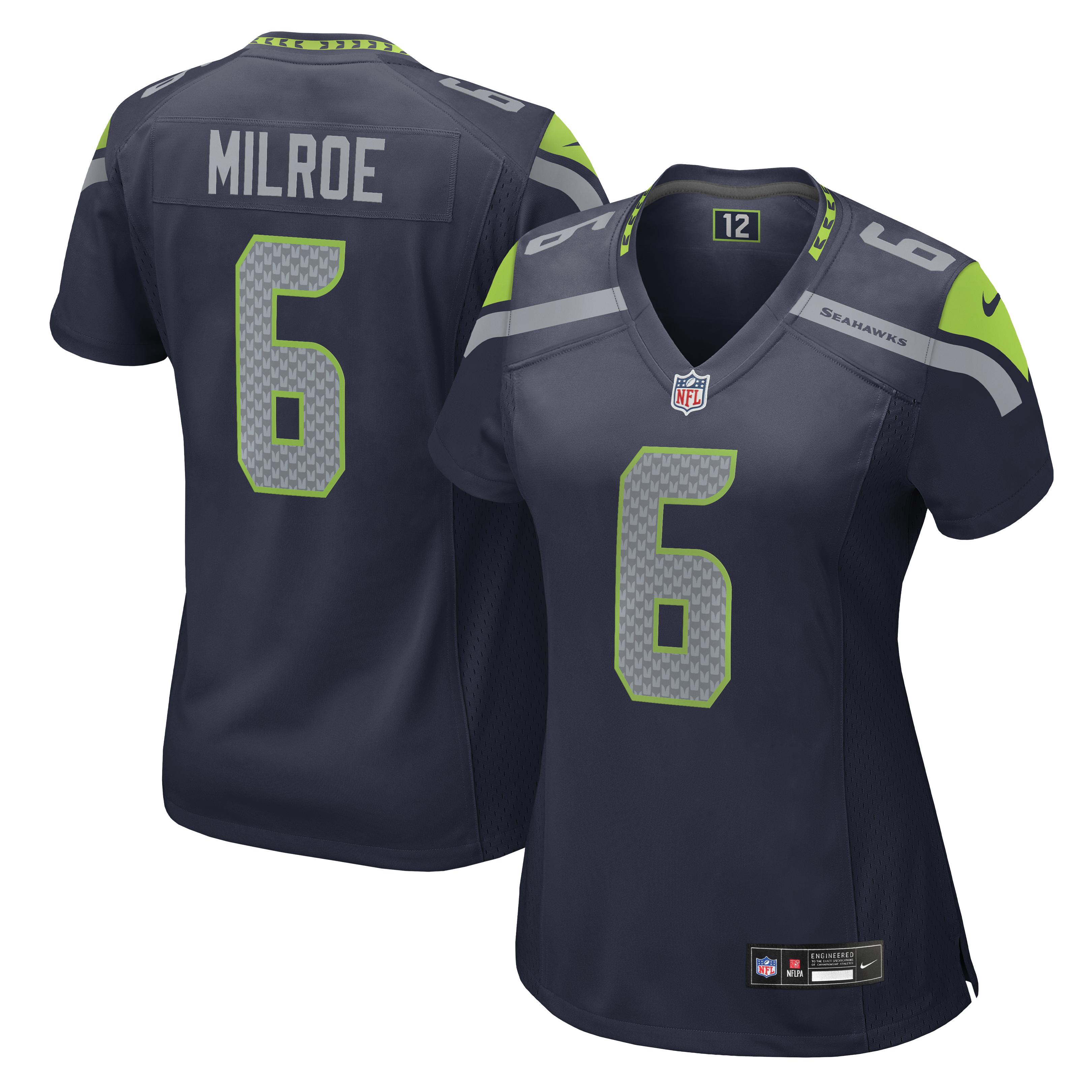 Women's Nike Jalen Milroe College Navy Seattle Seahawks Team Game Jersey