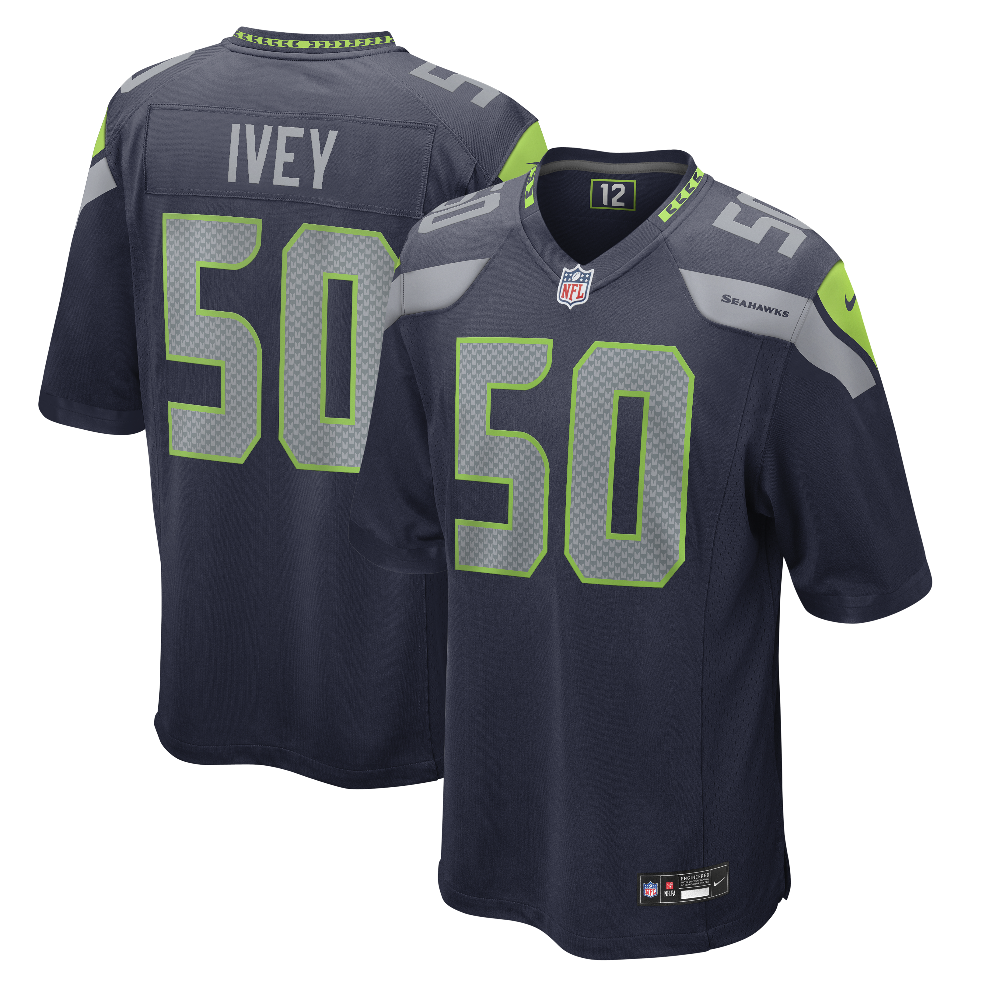 Men's Nike Jared Ivey College Navy Seattle Seahawks Team Game Jersey