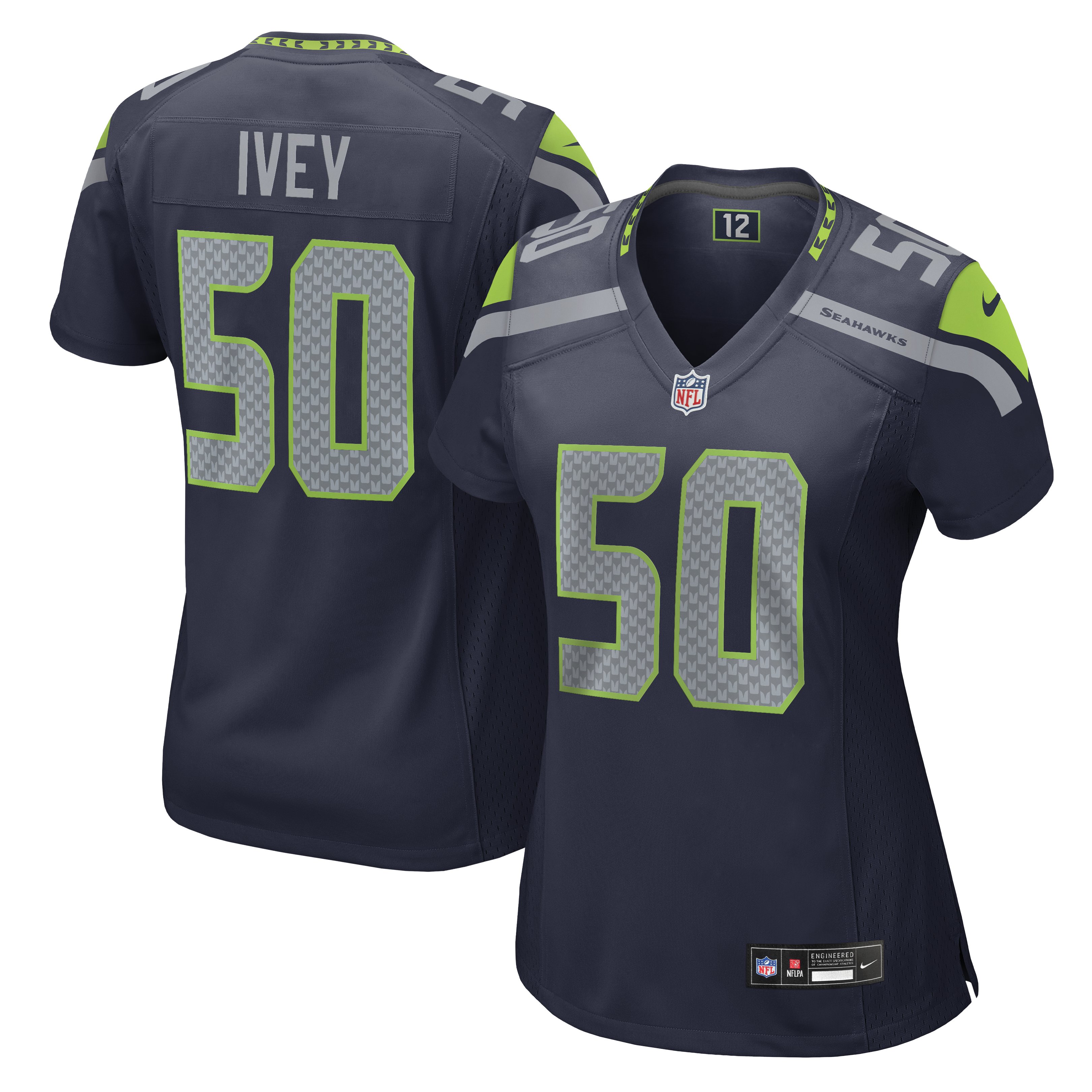 Women's Nike Jared Ivey College Navy Seattle Seahawks Team Game Jersey