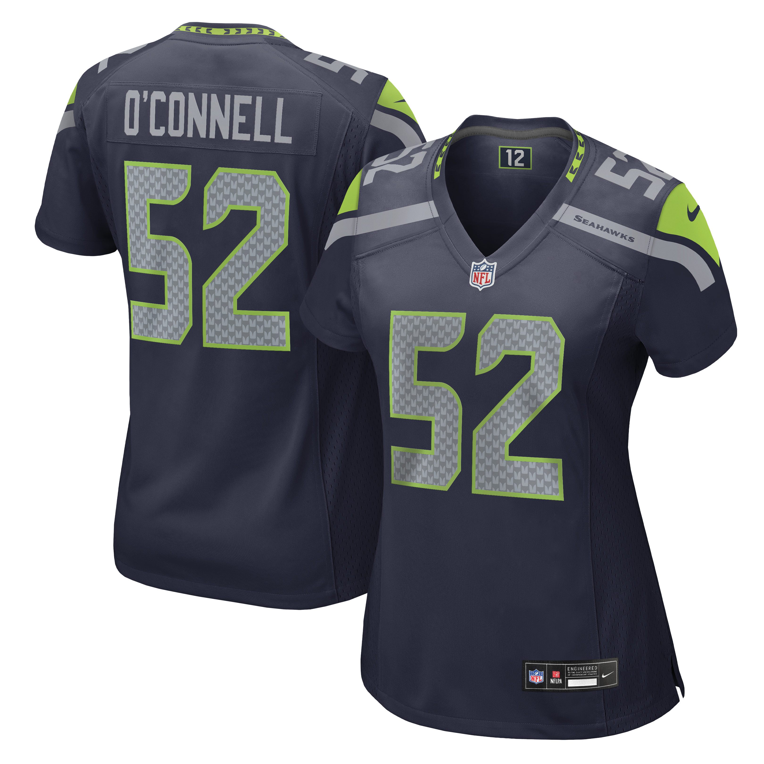 Women's Nike Patrick O'Connell College Navy Seattle Seahawks Team Game Jersey