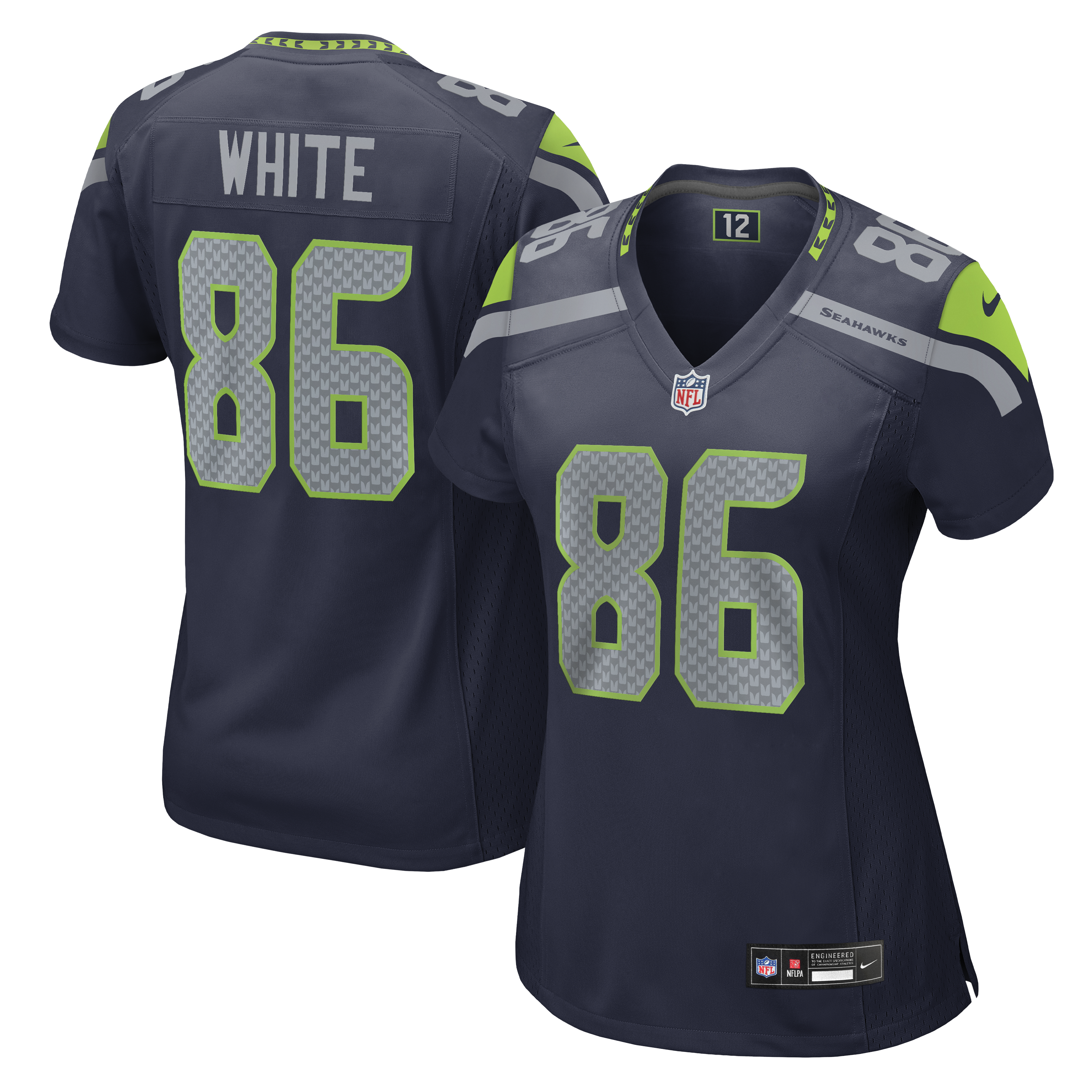 Women's Nike Ricky White College Navy Seattle Seahawks Team Game Jersey