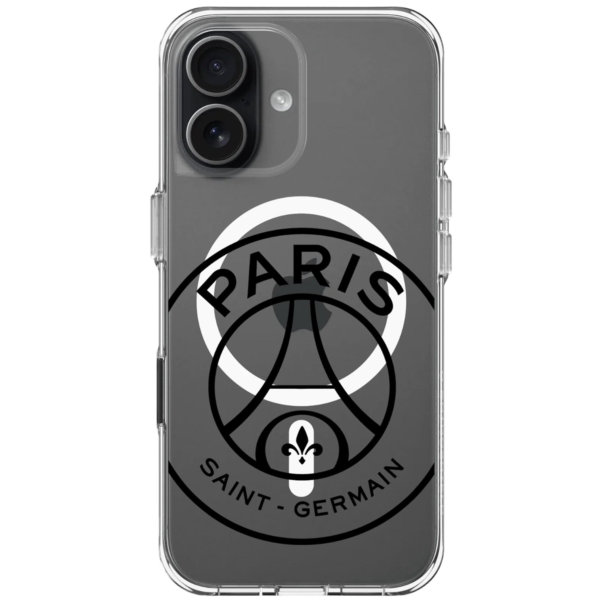 PSG Oversize transparente Handyhülle für iPhone 17 - Schwarz