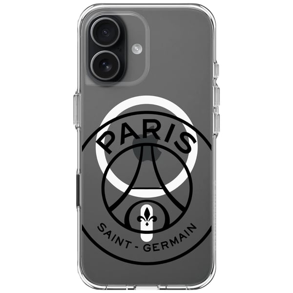 Coque transparente PSG Oversize pour iPhone 17 - Noir
