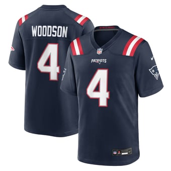 Men's Nike Craig Woodson Navy New England Patriots Team Game Jersey