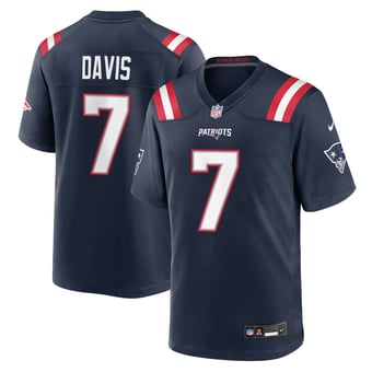 Men's Nike Carlton Davis Navy New England Patriots Team Game Jersey