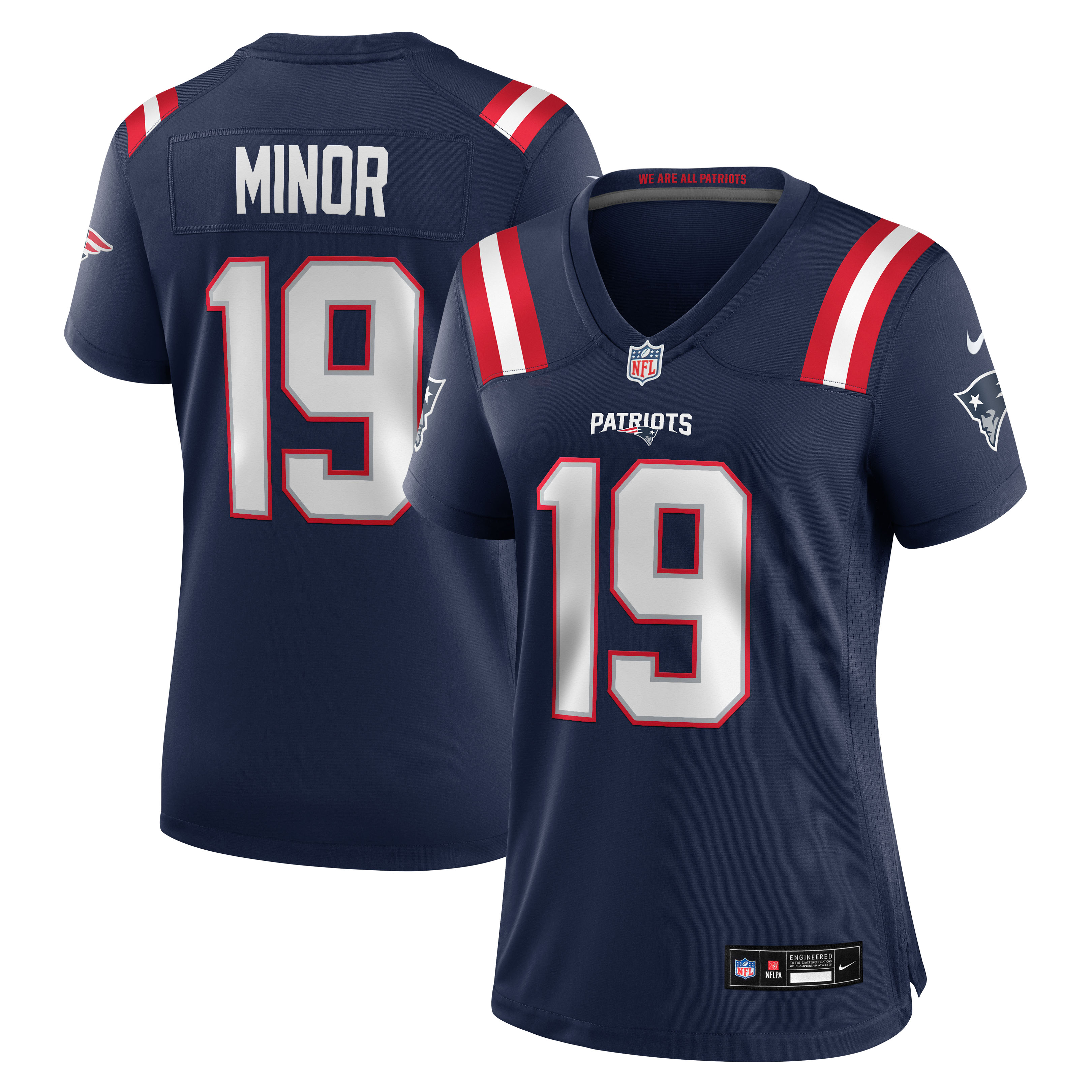 Women's Nike Kobee Minor Navy New England Patriots Team Game Jersey