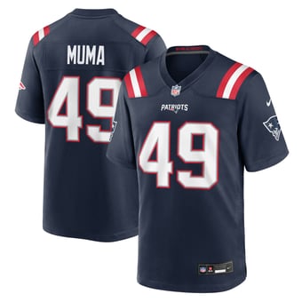 Men's Nike Chad Muma Navy New England Patriots Team Game Jersey