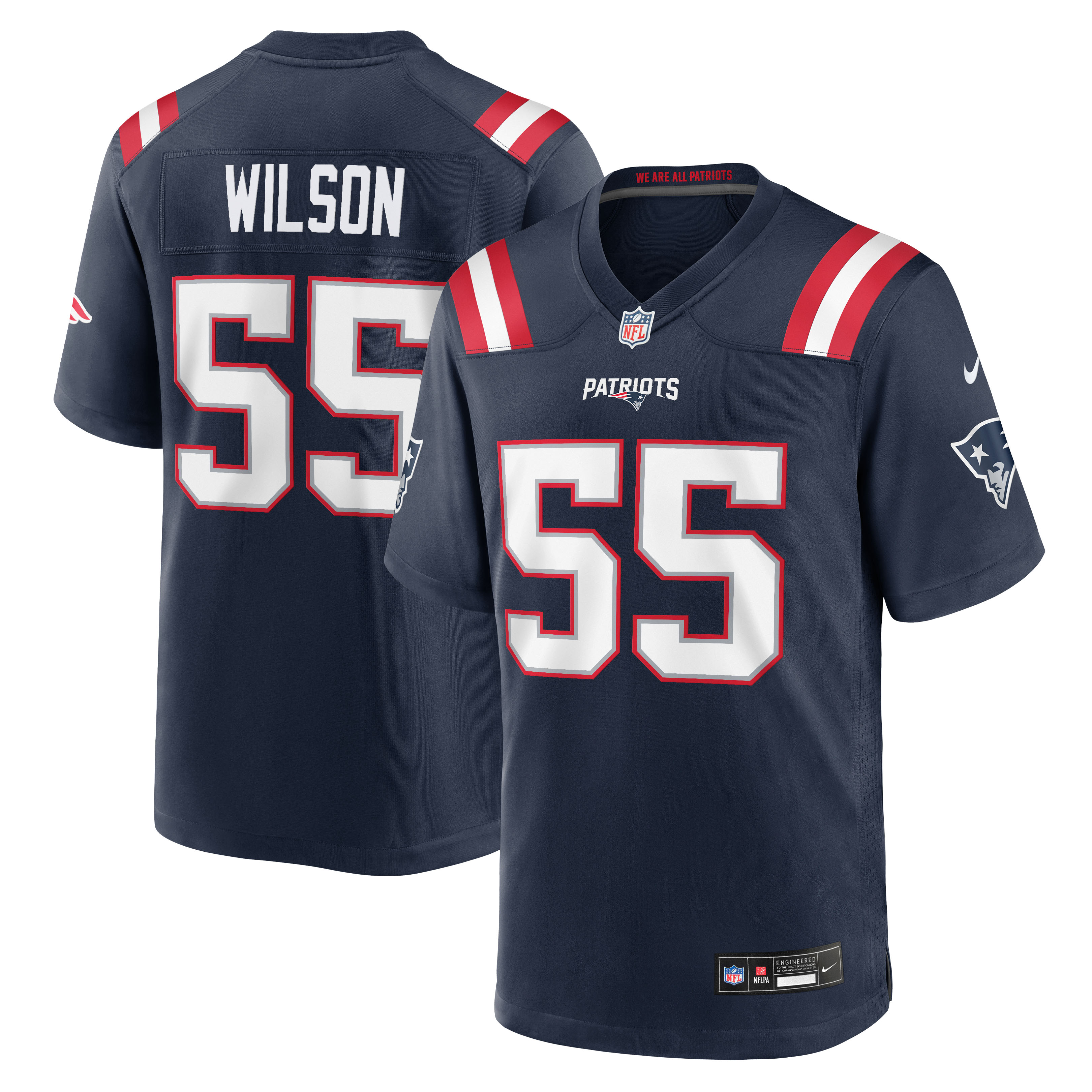Men's Nike Jared Wilson Navy New England Patriots Team Game Jersey