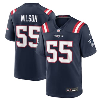Men's Nike Jared Wilson Navy New England Patriots Team Game Jersey