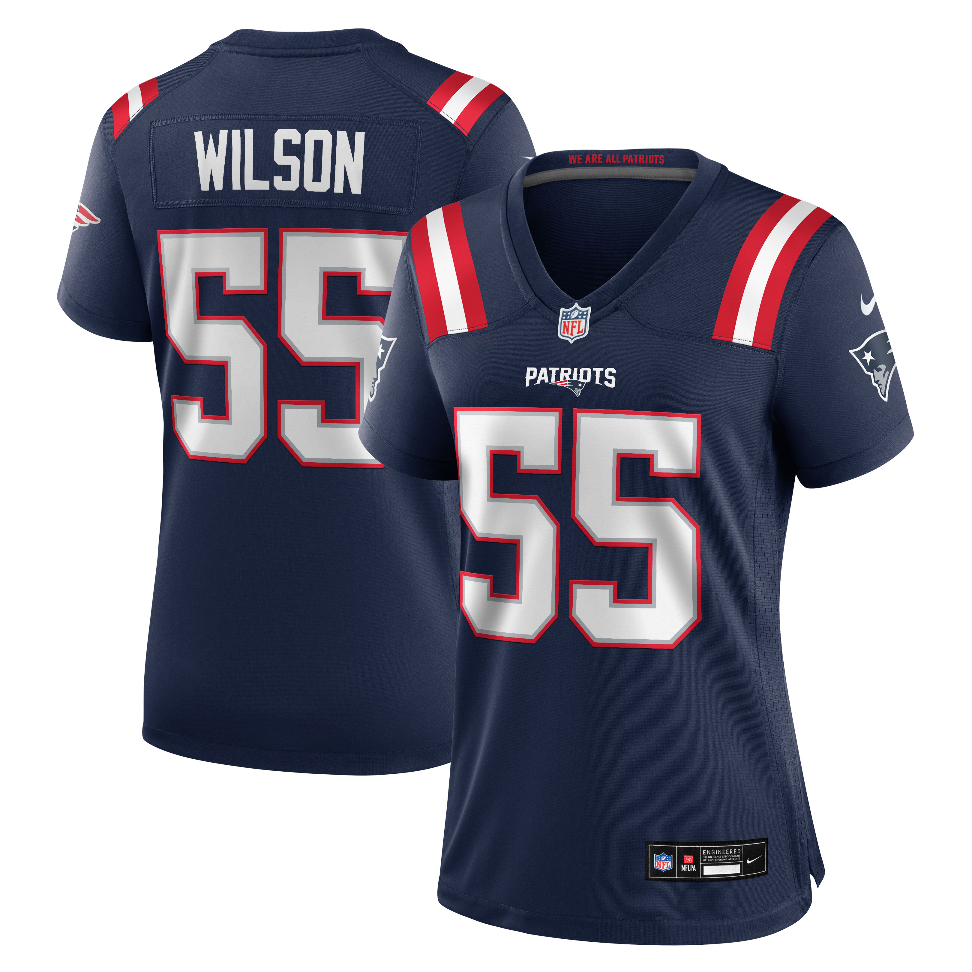 Women's Nike Jared Wilson Navy New England Patriots Team Game Jersey