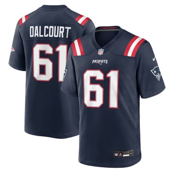 Men's Nike Darrian Dalcourt Navy New England Patriots Team Game Jersey