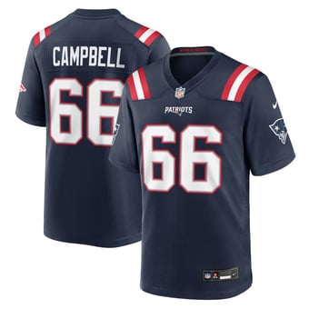 Men's Nike Will Campbell Navy New England Patriots Team Game Jersey