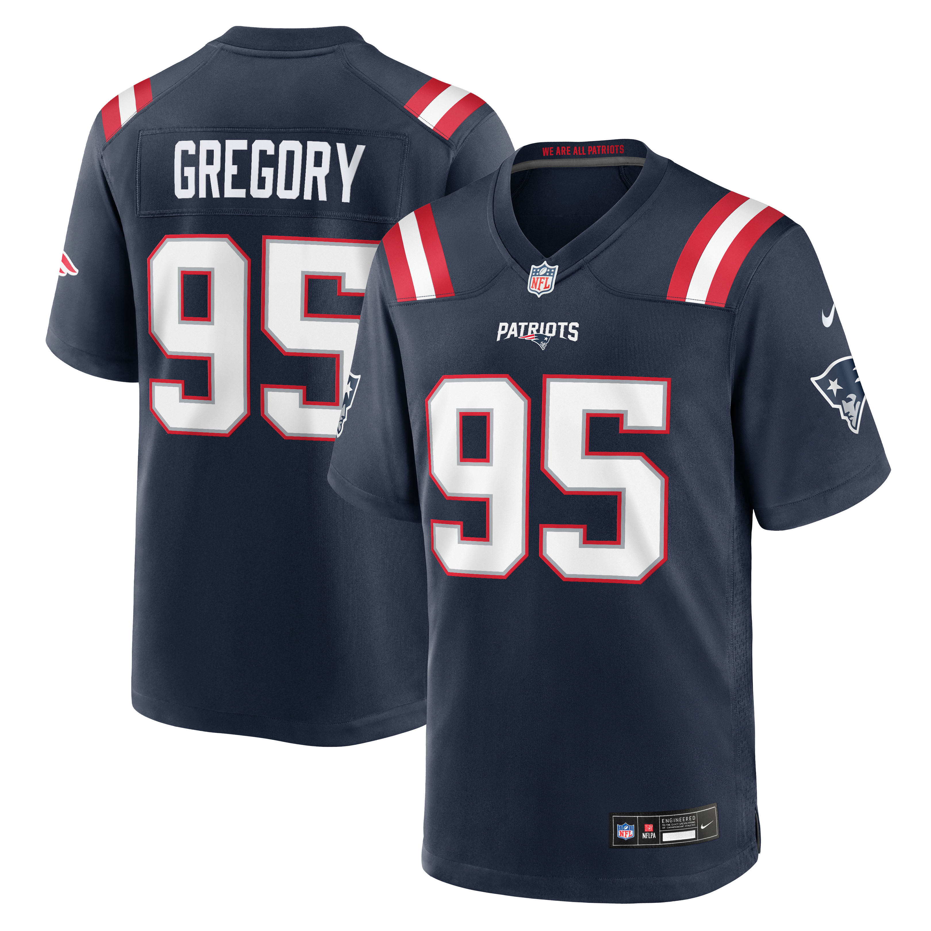 Men's Nike Eric Gregory Navy New England Patriots Team Game Jersey