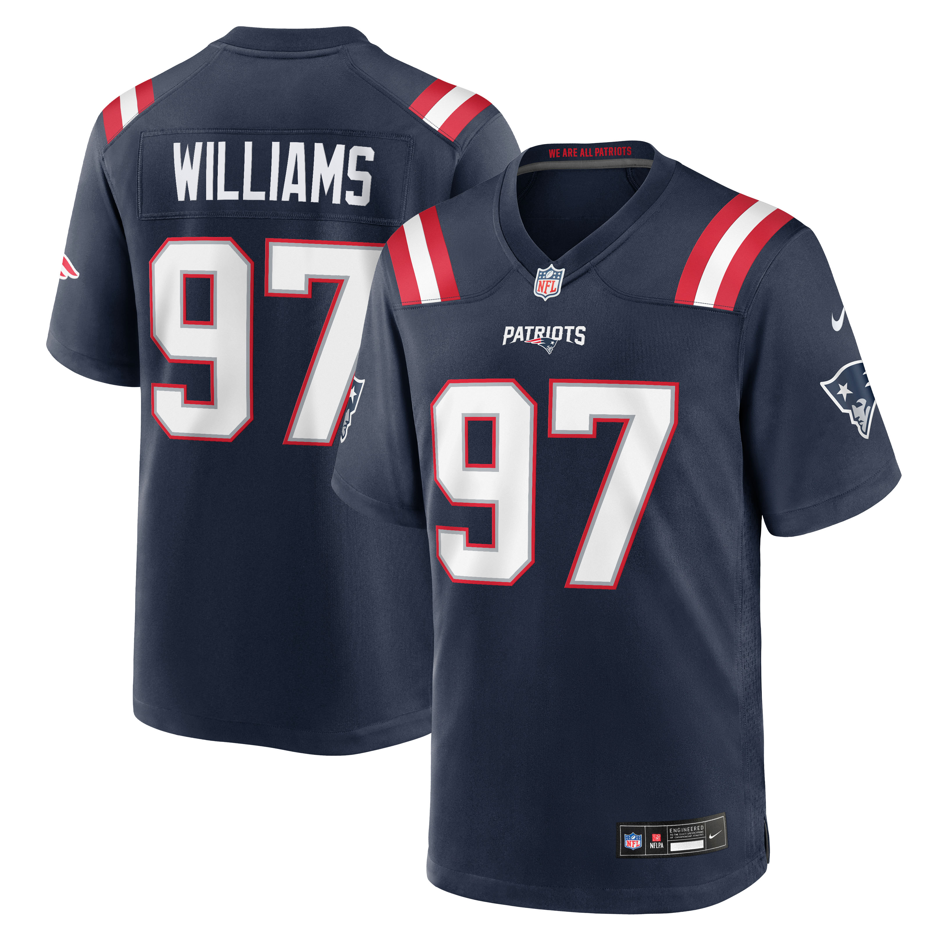 Men's Nike Milton Williams Navy New England Patriots Team Game Jersey