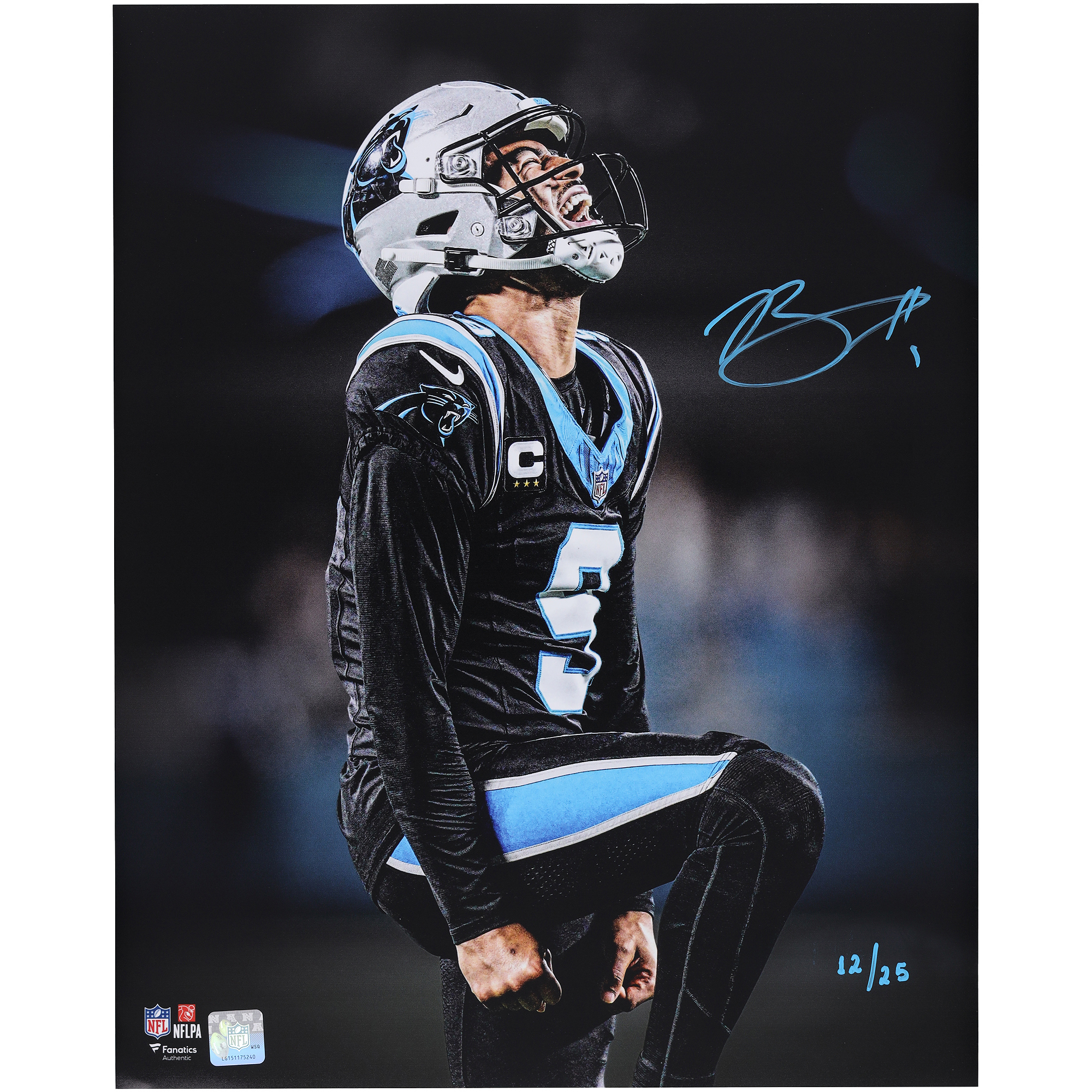 Bryce Young Carolina Panthers Autographed 16" x 20" Unleashed Black Spotlight Photograph - Limited Edition of 25