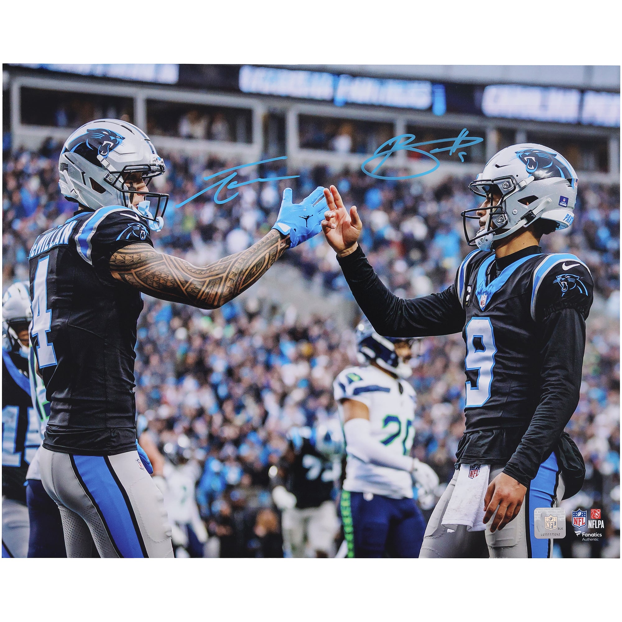 Bryce Young & Tetairoa McMillan Carolina Panthers Autographed 16" x 20" Hand Shake Photograph