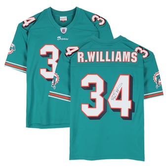 Ricky Williams Miami Dolphins Autographed Aqua Mitchell & Ness 2002 Replica Jersey