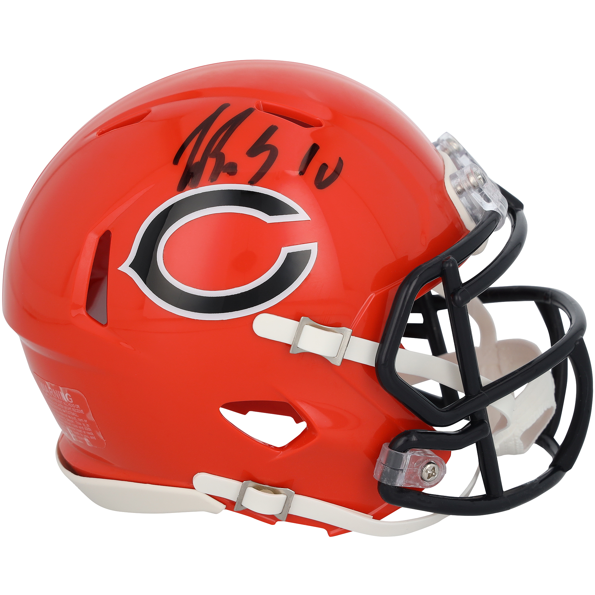 Luther Burden III Chicago Bears Autographed Riddell Orange Alternate Speed Mini Helmet