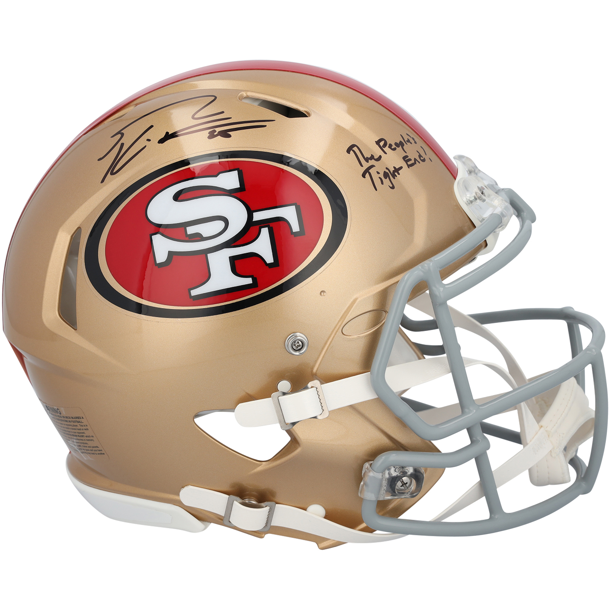 George Kittle San Francisco 49ers Autographed Riddell Speed Authentic Helmet with "The People"s Tight End" Inscription