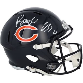 Luther Burden III & Rome Odunze Chicago Bears Autographed Riddell Speed Replica Helmet