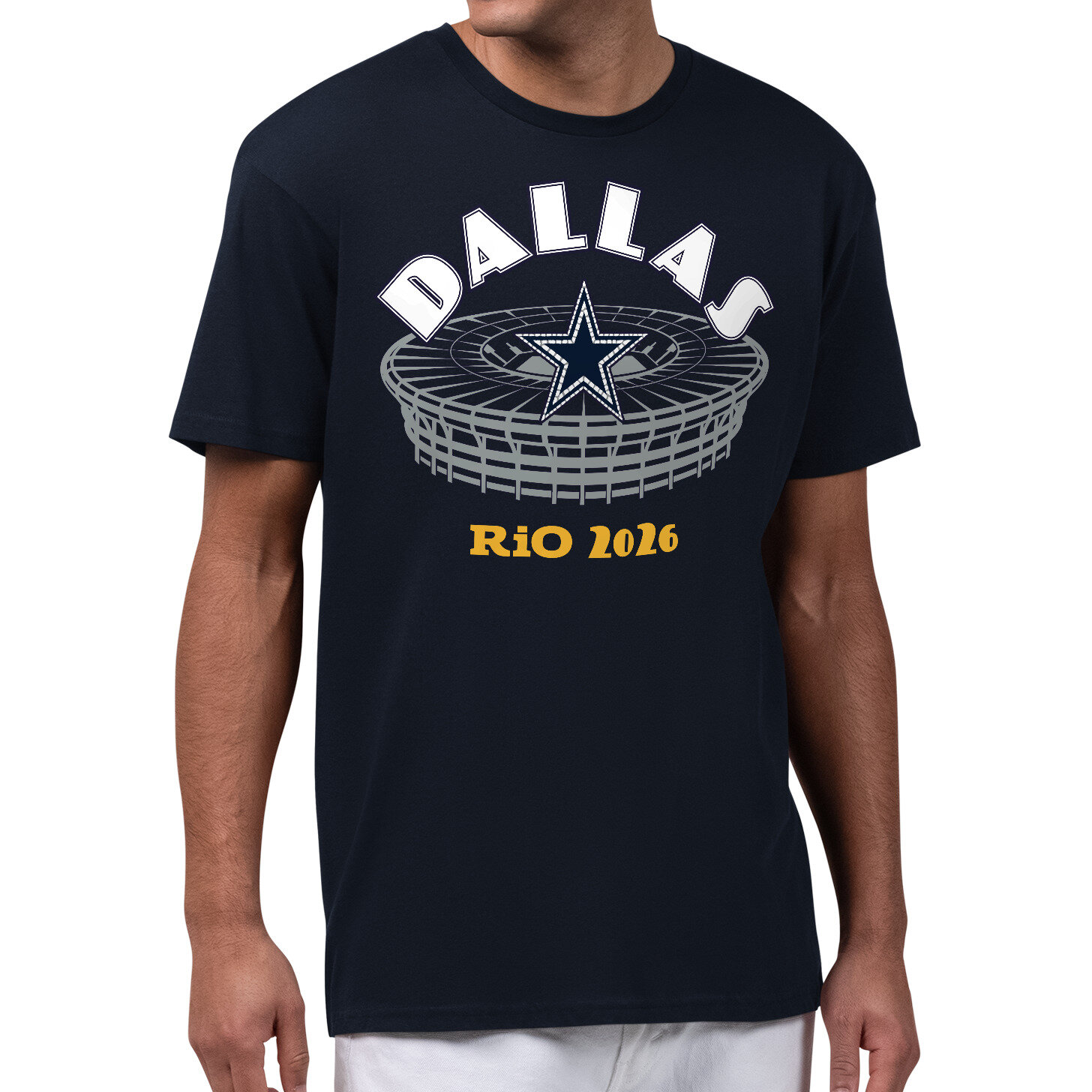 Men's Starter Navy Dallas Cowboys Rio 2026 Stadium Styled Graphic T-Shirt