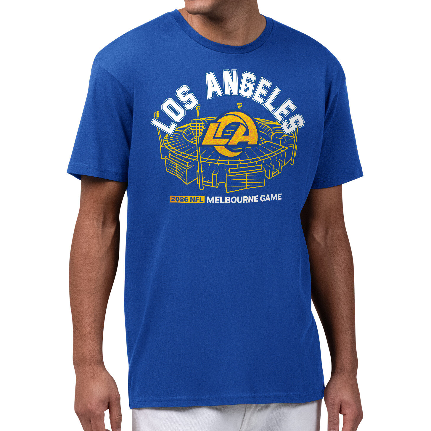 Men's Starter Royal Los Angeles Rams Melbourne 2026 Stadium Styled Graphic T-Shirt