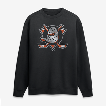 Men's Black Anaheim Ducks  Metallic Mascot Sweatshirt