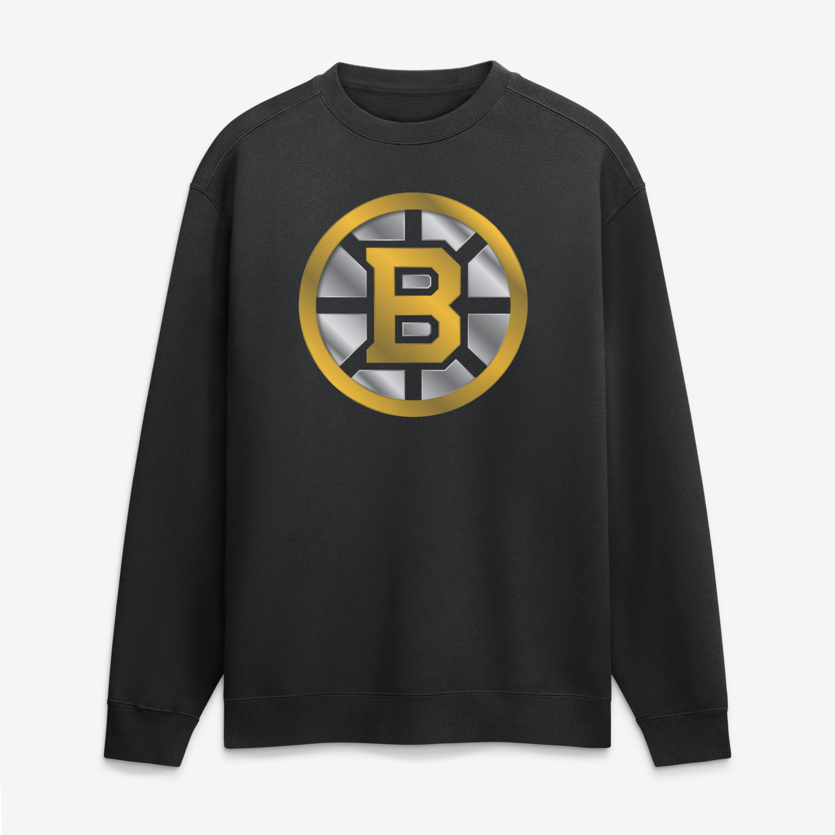Men's Black Boston Bruins  Metallic Mascot Sweatshirt