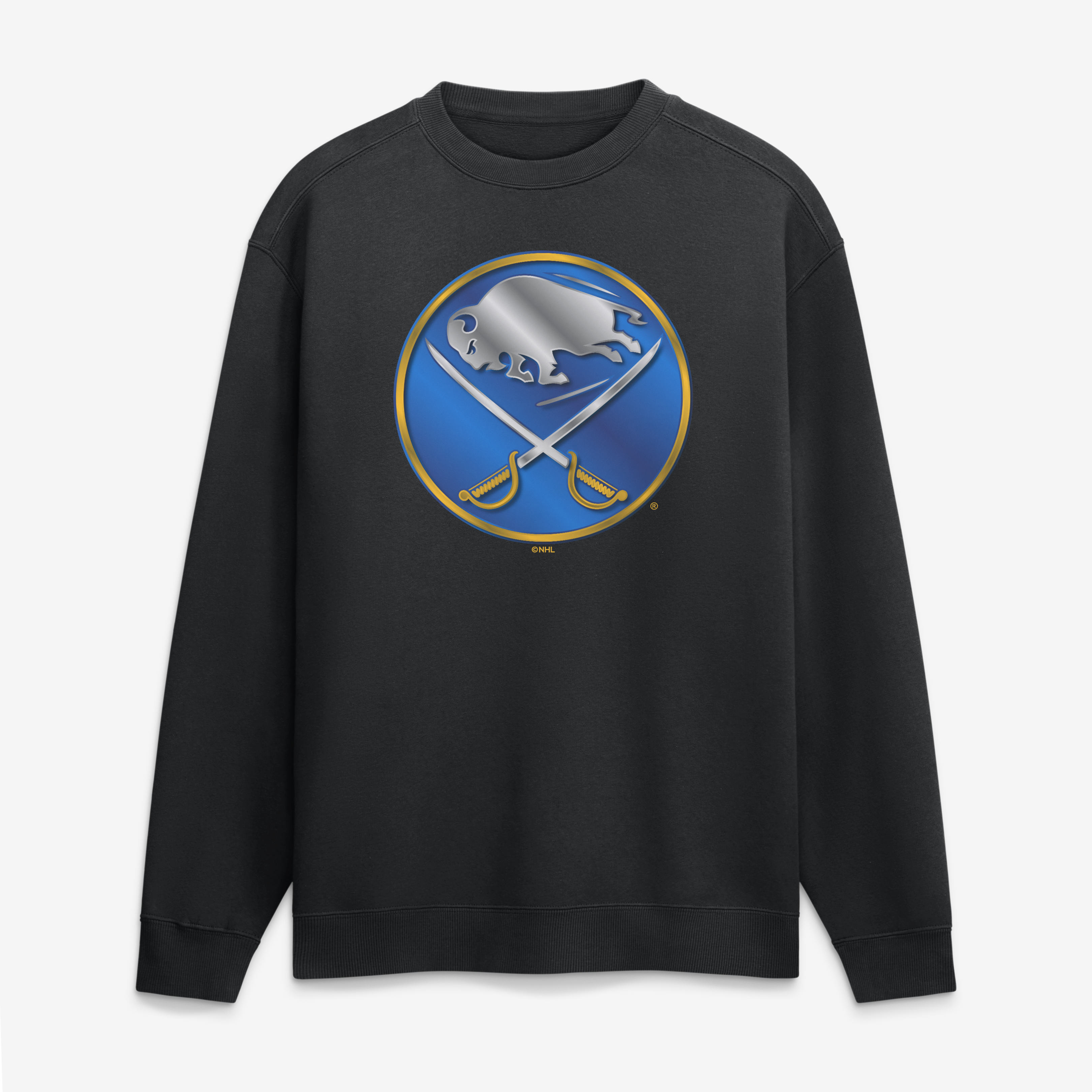 Men's Black Buffalo Sabres  Metallic Mascot Sweatshirt