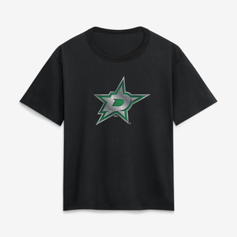 Women's Black Dallas Stars Metallic Mascot T-Shirt