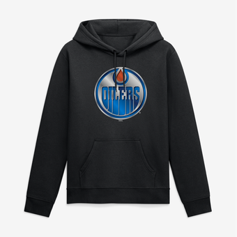 Men's Black Edmonton Oilers Big & Tall Metallic Mascot Hoodie
