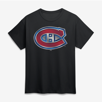 Men's Black Montreal Canadiens Big & Tall Metallic Mascot T-Shirt