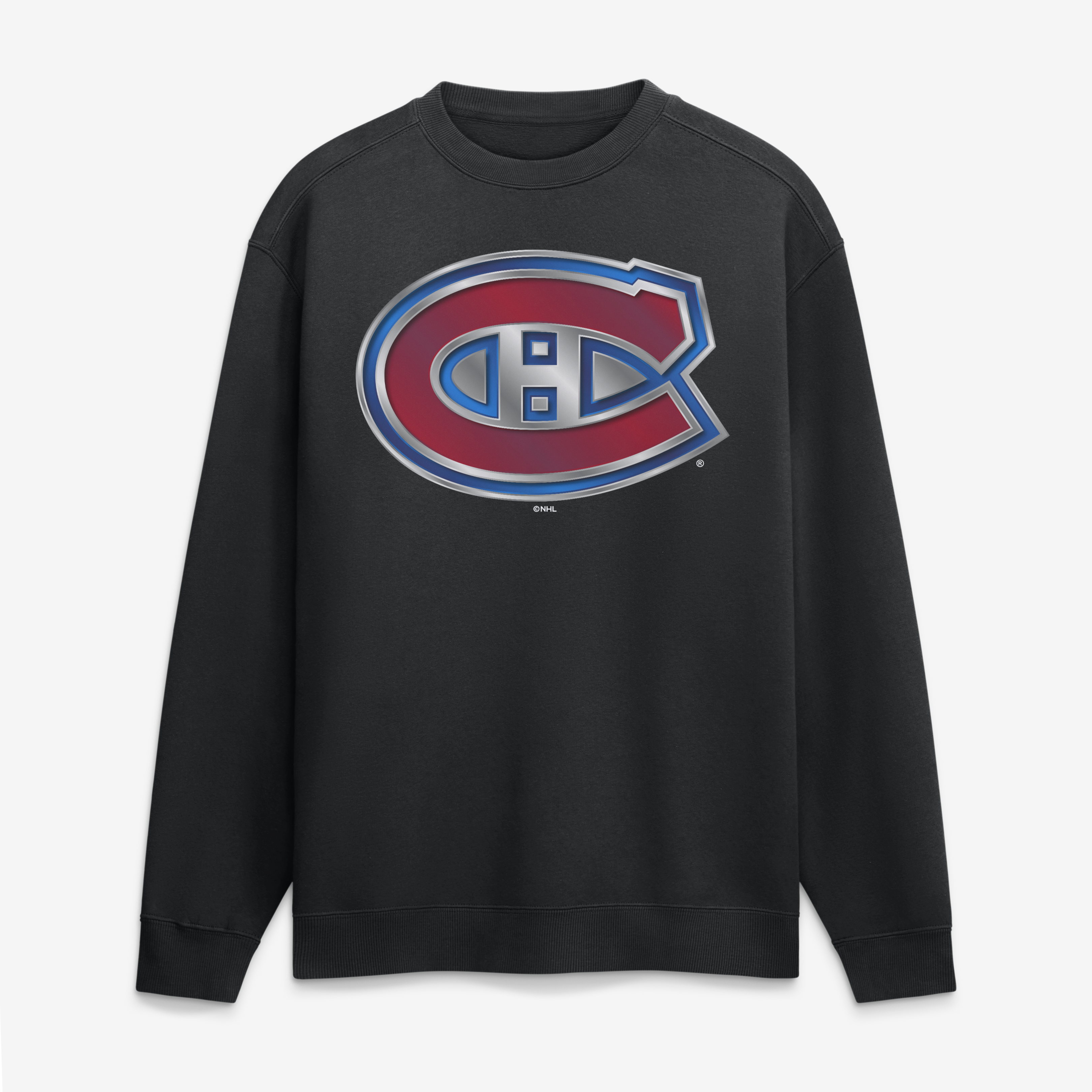 Men's Black Montreal Canadiens  Metallic Mascot Sweatshirt