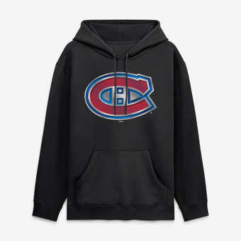 Men's Black Montreal Canadiens  Metallic Mascot Hoodie