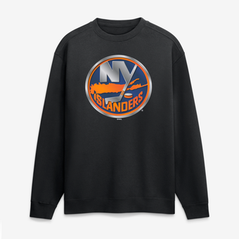 Men's Black New York Islanders  Metallic Mascot Sweatshirt