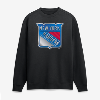 Men's Black New York Rangers  Metallic Mascot Sweatshirt
