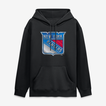 Men's Black New York Rangers  Metallic Mascot Hoodie