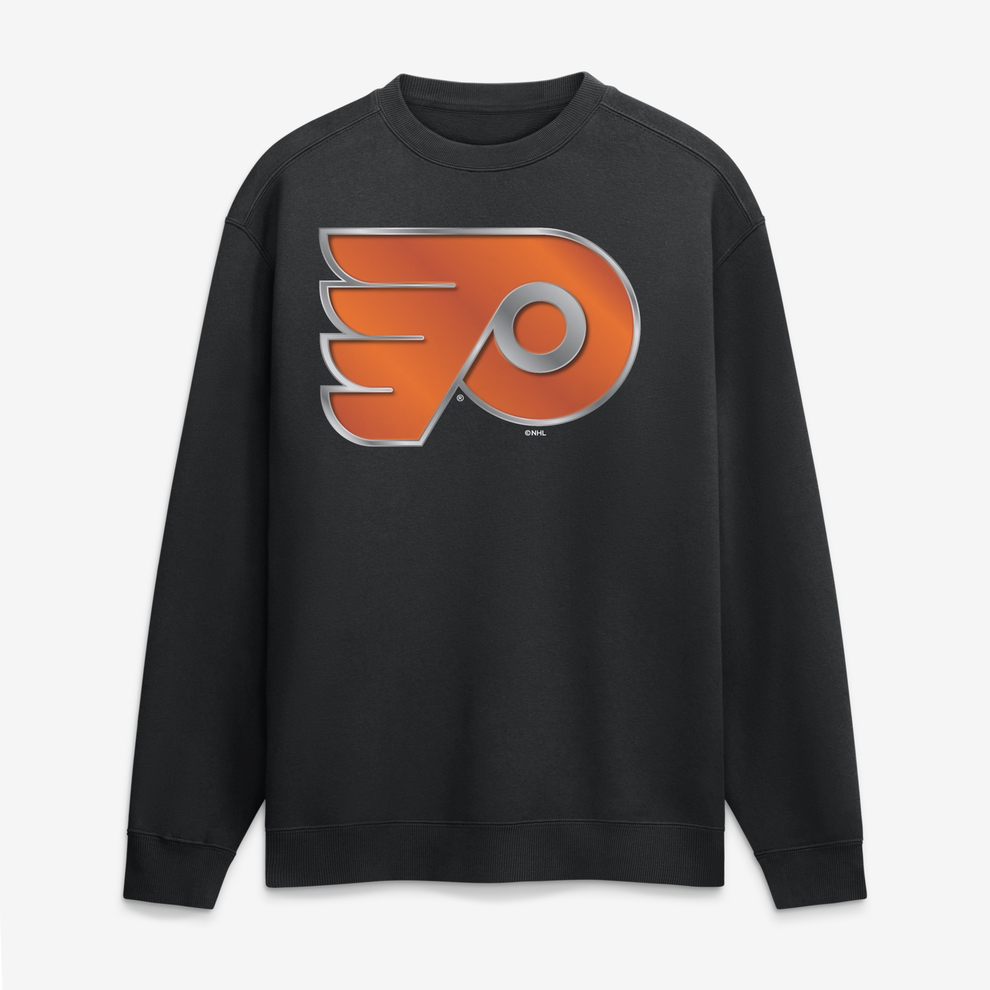 Men's Black Philadelphia Flyers  Metallic Mascot Sweatshirt