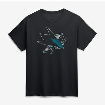 Men's Black San Jose Sharks Big & Tall Metallic Mascot T-Shirt