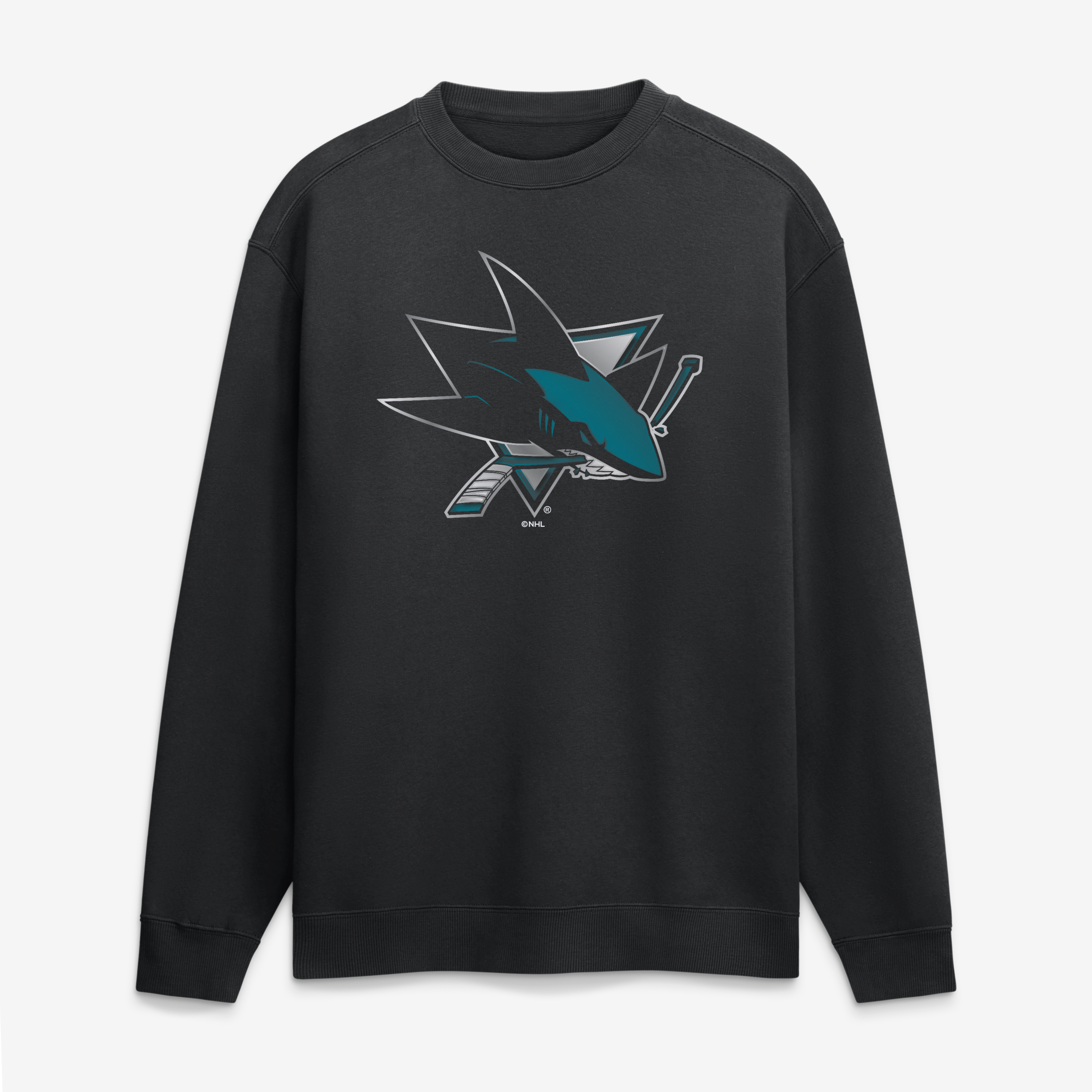 Men's Black San Jose Sharks  Metallic Mascot Sweatshirt