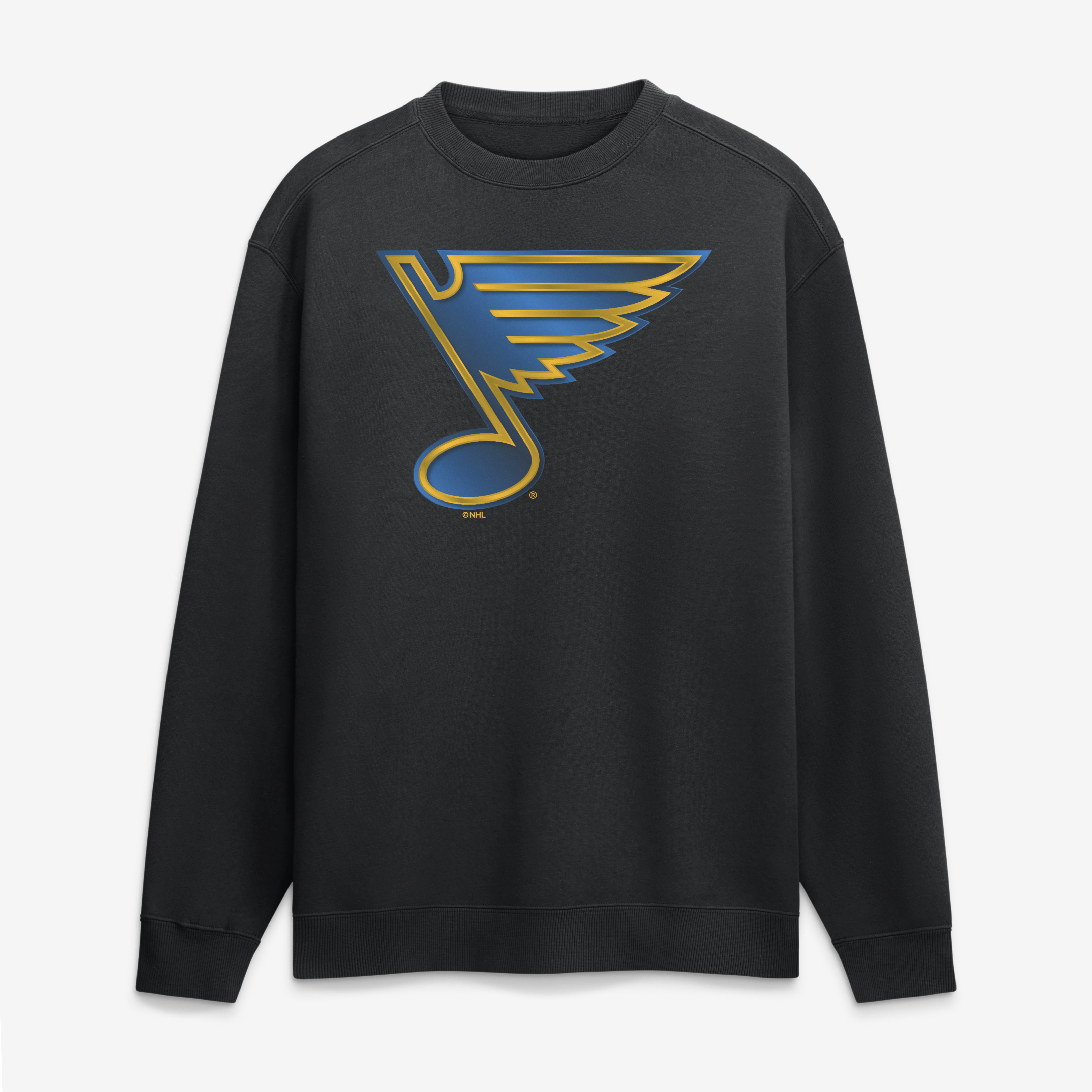 Men's Black St. Louis Blues  Metallic Mascot Sweatshirt