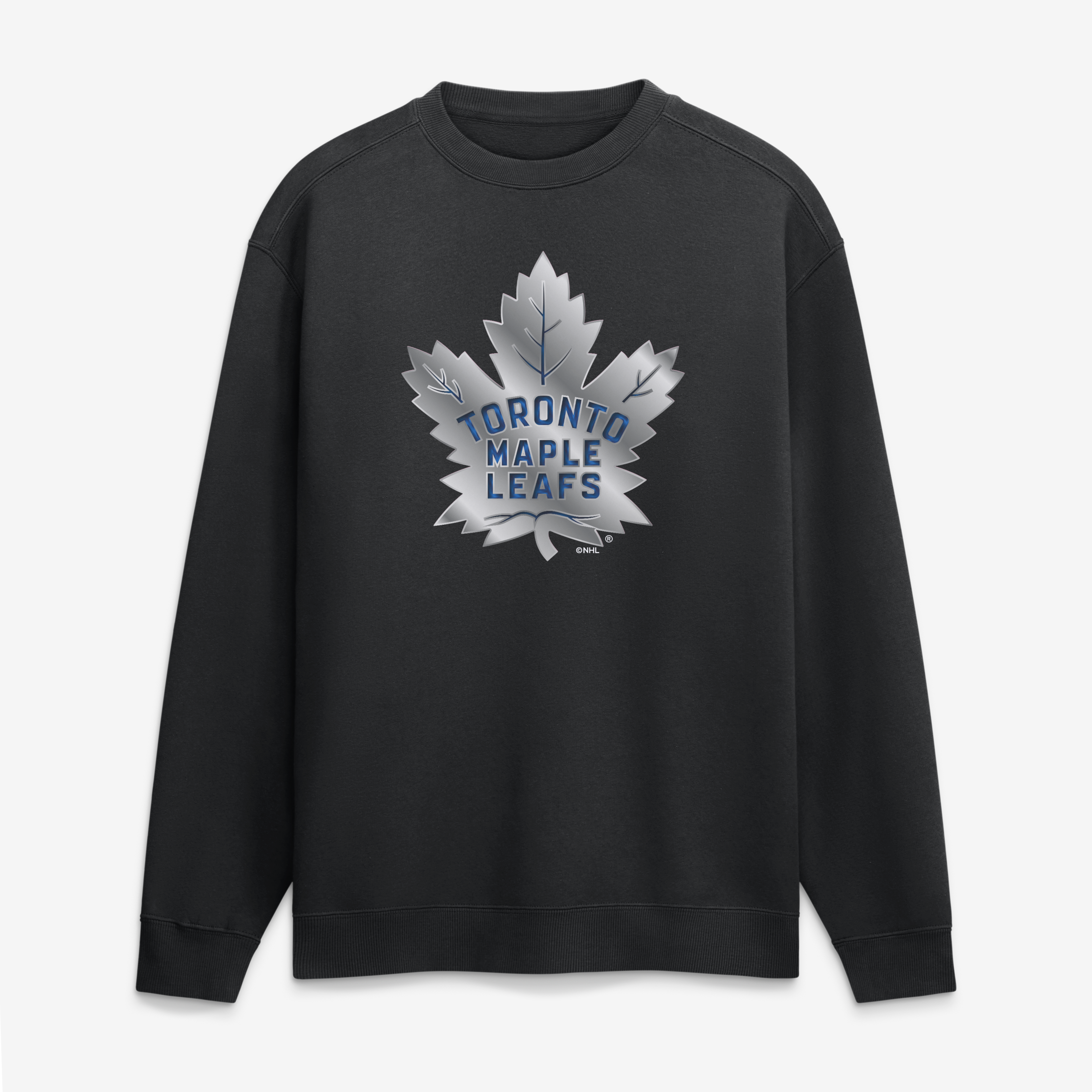 Men's Black Toronto Maple Leafs  Metallic Mascot Sweatshirt