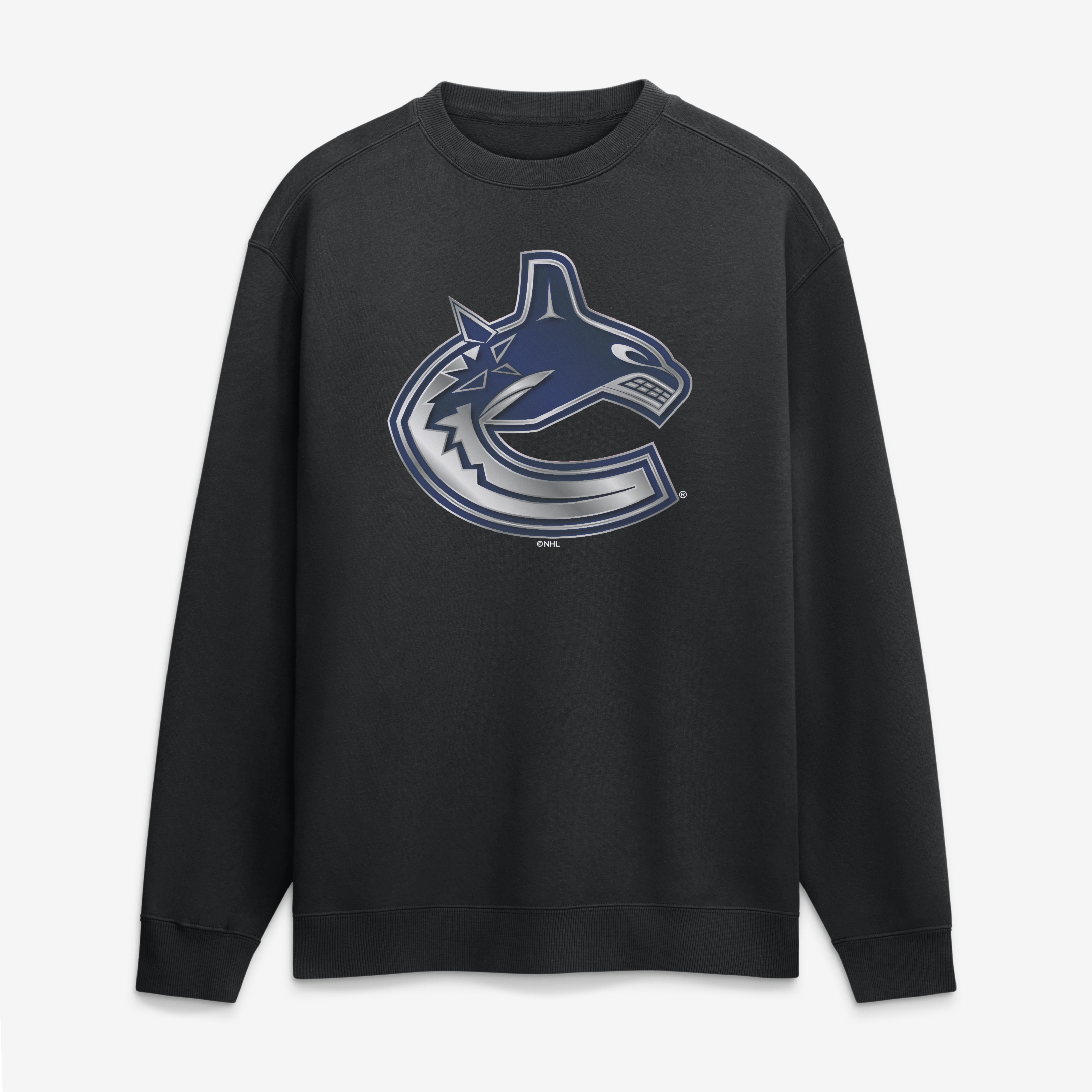 Men's Black Vancouver Canucks  Metallic Mascot Sweatshirt